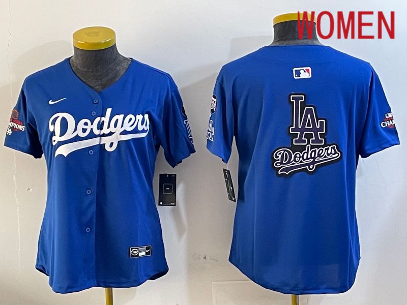 Women Los Angeles Dodgers Blank Blue Game 2024 Nike MLB Jersey style 12053->women mlb jersey->Women Jersey